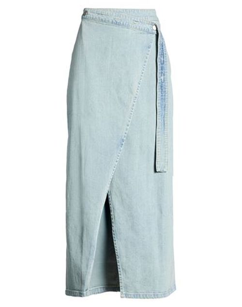 Woman Denim skirt Blue Size S Cotton, Elastane
