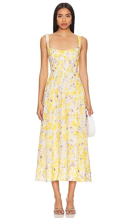 Bardot Lilah Corset Midi Dress in Yellow. - 6 also , 12
