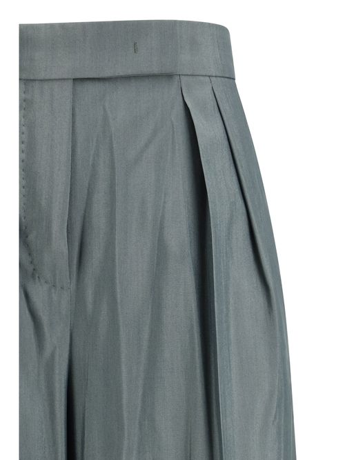 Virgin Wool Fleece Trousers — Green