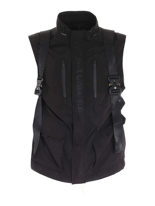Removable backpack waistcoat in black