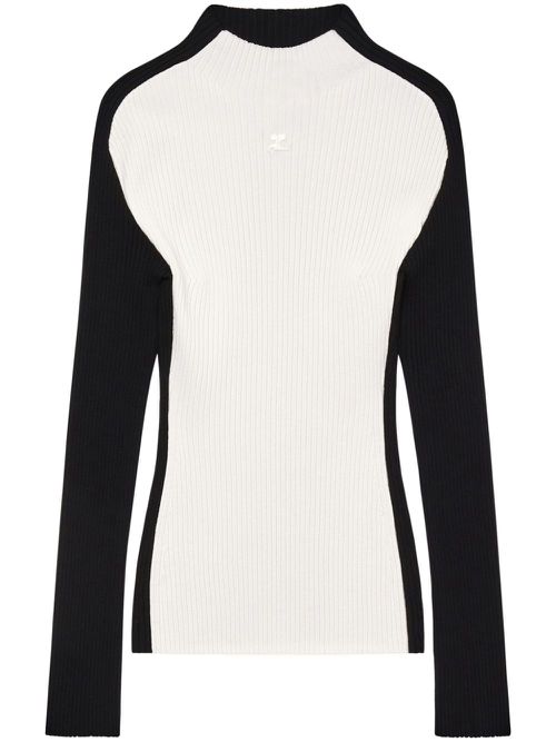 Logo-embroidered jumper - Black