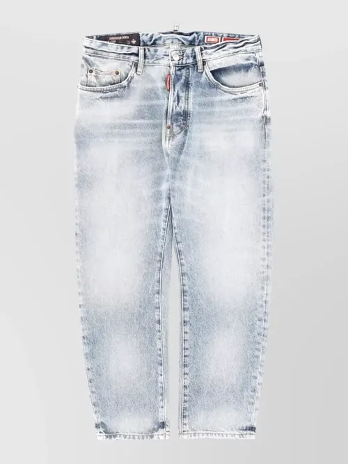 Dsquared2 - straight leg denim jeans belt loops faded