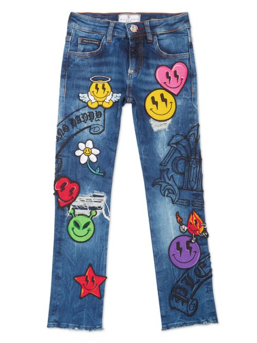 Loose-fit Smile trousers - Blue