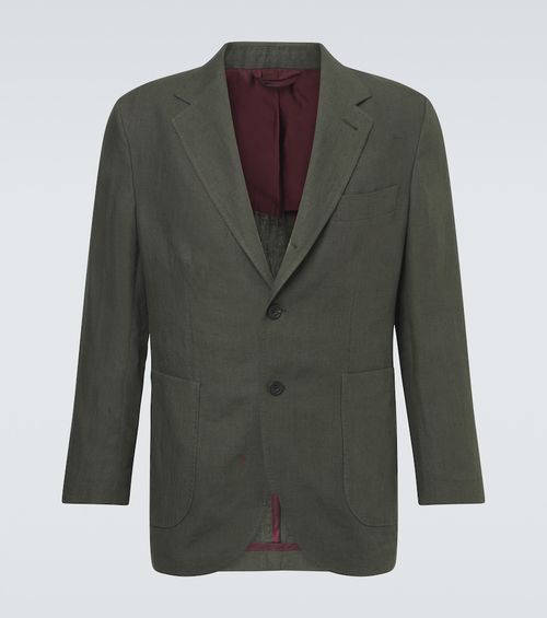 Single-breasted linen blazer