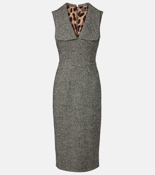 Wool-blend midi dress