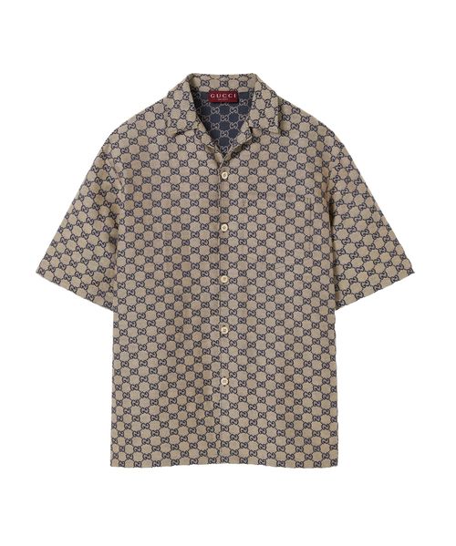 GG linen blend canvas shirt