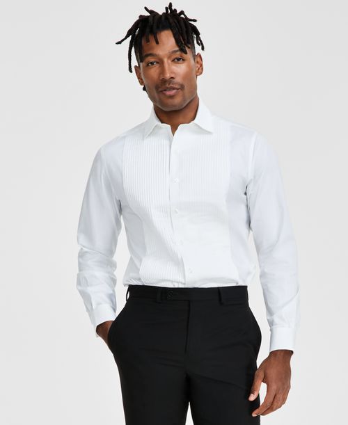 Men's Slim-Fit Solid Tuxedo Shirt, Created for Macy's - Bright White