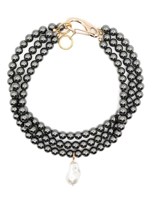 Layered pearl necklace - Grey