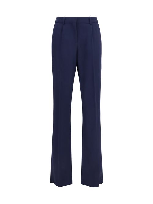 Slim Tailored Merino Wool Trousers — Navy