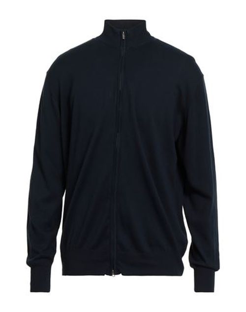 Man Cardigan Midnight blue Size 46 Cotton, Cashmere, Silk
