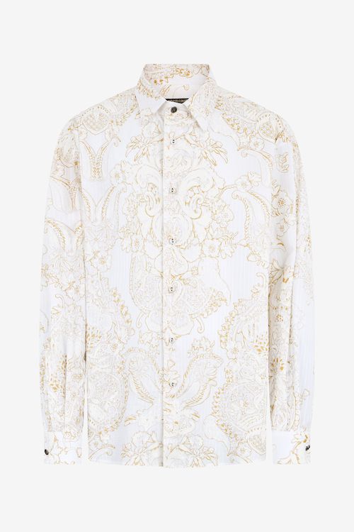 White Shirt With Ornamental Motif