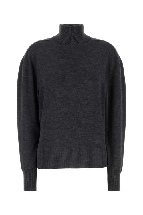Wool Turtleneck Sweater — Gray