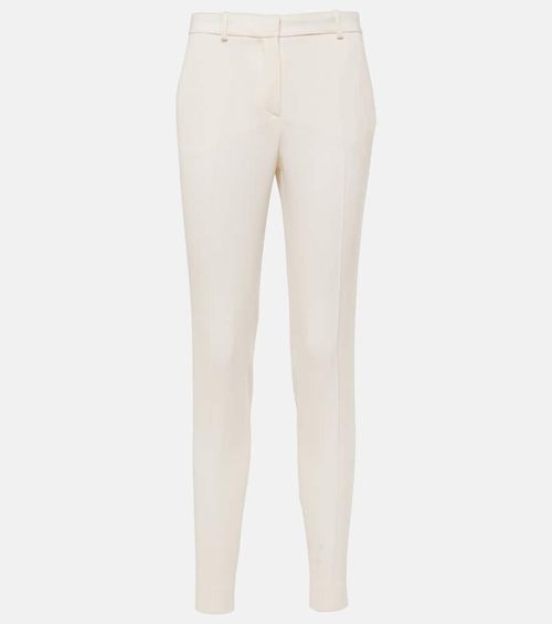 High-rise wool slim pants