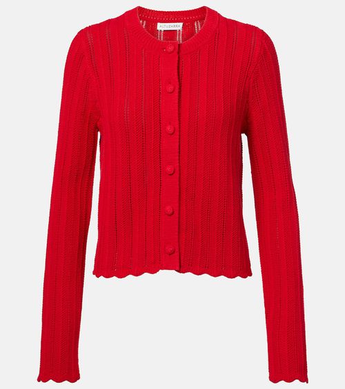 Mariette scalloped pointelle cotton cardigan