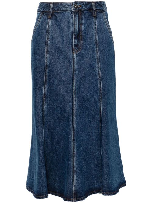 Self-Portrait Flared midi-rok - Blauw