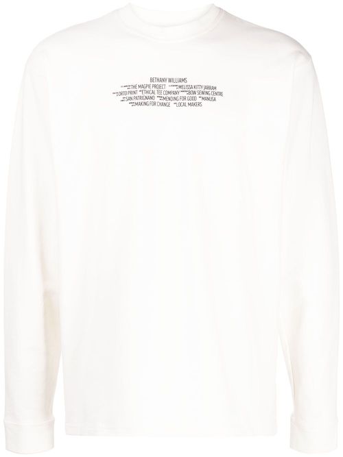 Logo-print long-sleeved T-shirt - Blue
