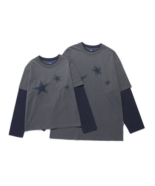 STAR DOT LAYERD S TEE_CHARCOAL