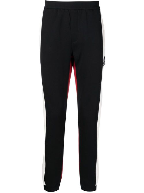 Colour-block panelled track pants - Black