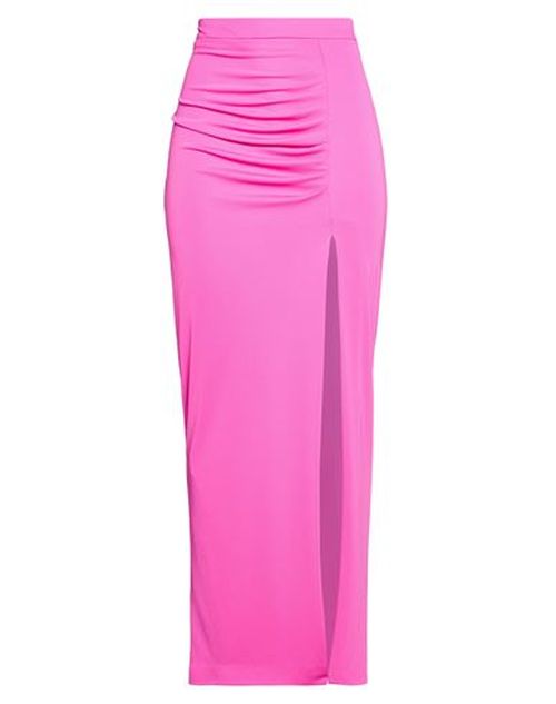 Woman Maxi skirt Fuchsia Size 6 Polyester, Elastane