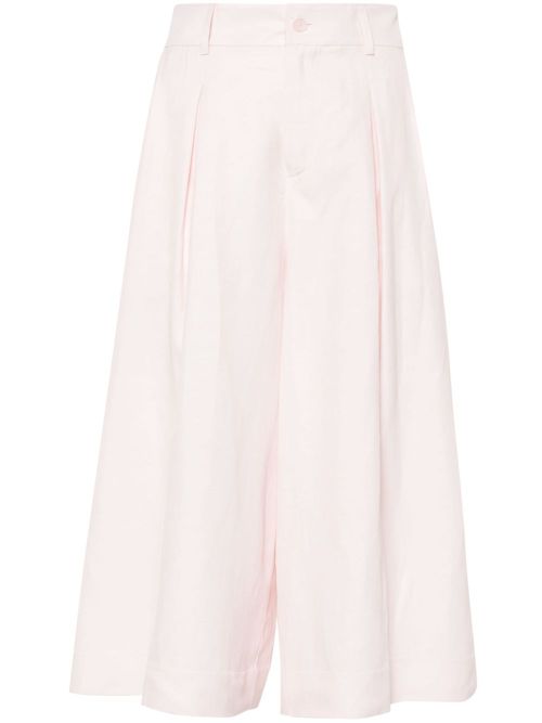 Pleated knee-length shorts - Pink