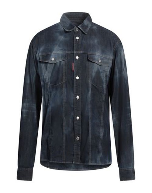 Man Denim shirt Blue Size 42 Cotton, Elastane