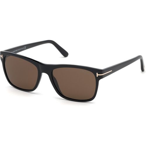 TOM FORD Man TOM FORD FT0698 GIULIO 01J Sunglasses Acetate Black Brown Geometric Norma