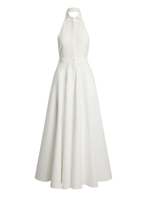 Halterneck shirt dress - White