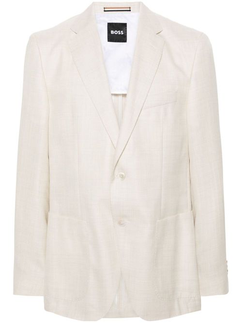 Notched-lapels single-breasted blazer - Neutrals