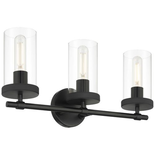 Matte Black Bathroom Vanity Light from the Lily Collection