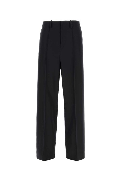 Virgin Wool Blend Trousers — Black
