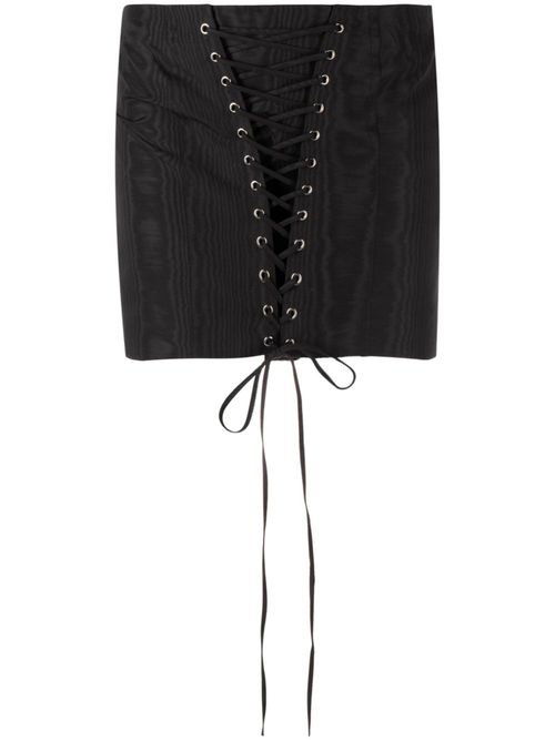 Lace-up mini skirt - Black