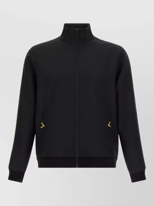 Valentino Garavani - vgold stripe sweatshirt rib cuffs hem pocket