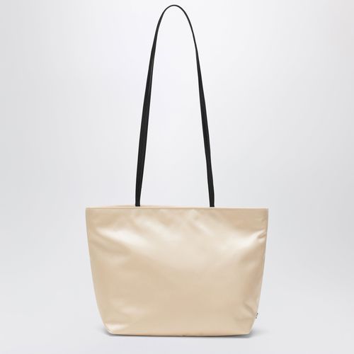 Spaghetti tote bag in pearl satin nylon