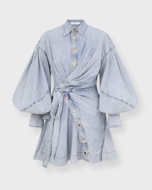 Zimmermann Dress Rebellion Denim Wrap Mini Light blue 2