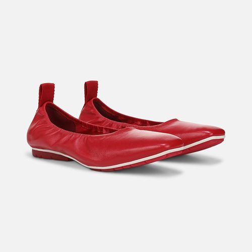 GameChanger Ballet Flat By Deepica Mutyala Shoes, Crimson Red Leather