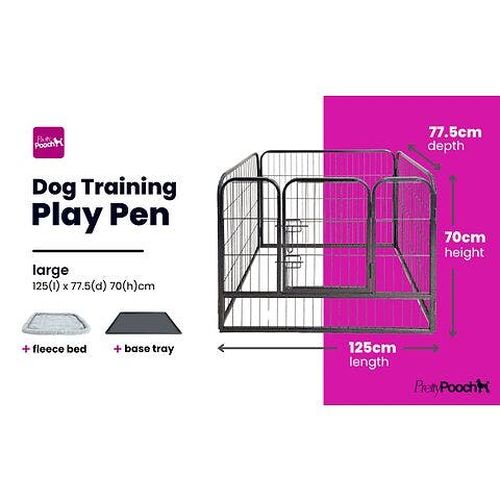 Pretty Pooch Whelping Pen With Tray And Cushion, Puppy or Dog Play Crate Cage Large