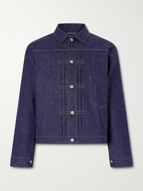Pleated Denim Jacket