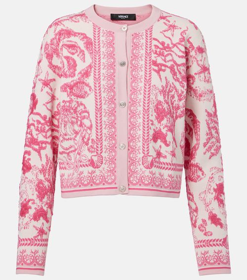 Underwater Barocco jacquard cardigan