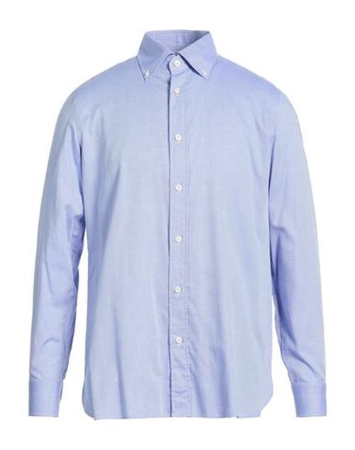 Man Shirt Azure Size 15 Cotton