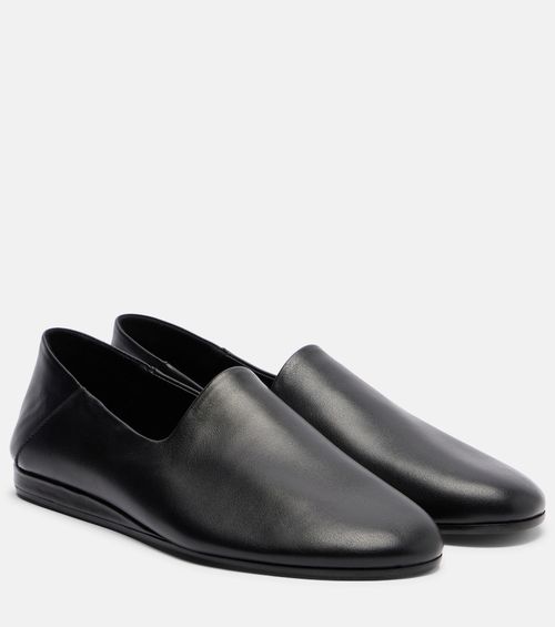 Leather slip-on shoes