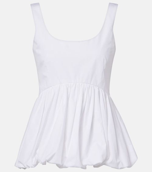 Róhe Peplum cotton poplin top