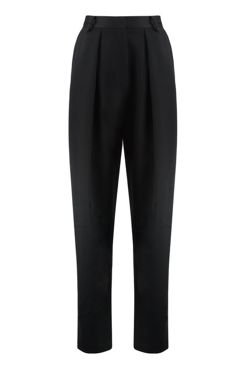 Wool Trousers with Wide-Front Pleats