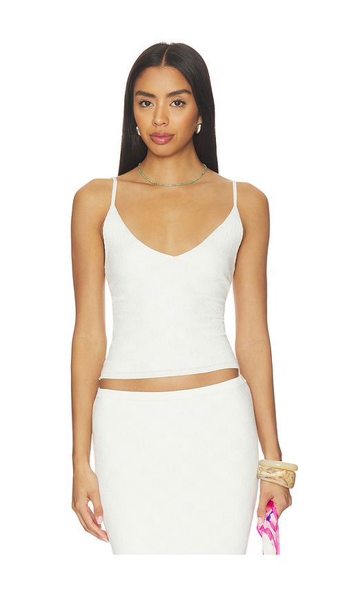 ASTA RESORT Pointelle Carolina Camisole in Salt. L also in XS