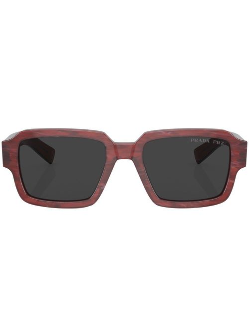 Logo square-frame sunglasses - Red