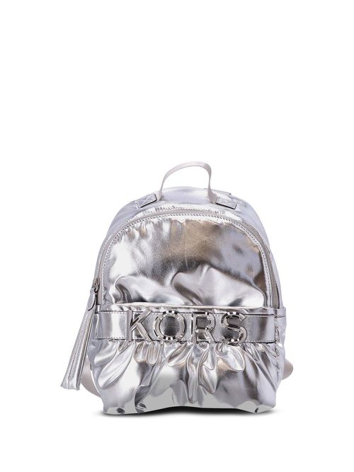 Logo-lettering metallic backpack - Silver