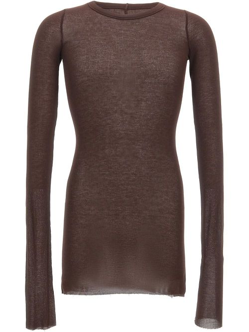 Ribbed T-shirt - Brown