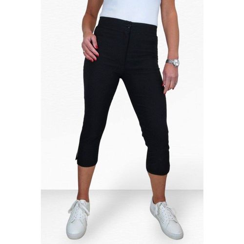 Paulo Due Cropped Capri Stretch Trousers In Black
