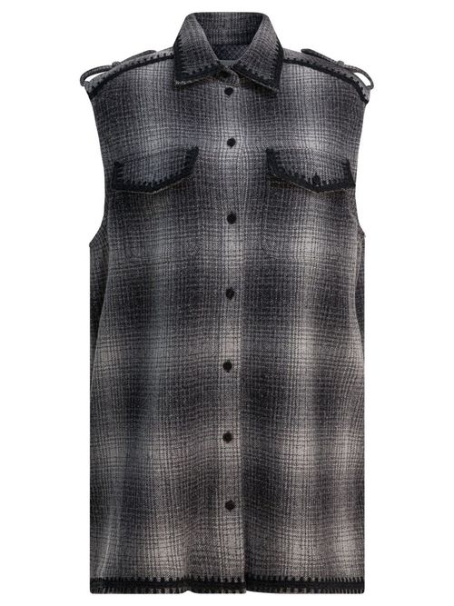 Wool-Blend Chemisier Dress