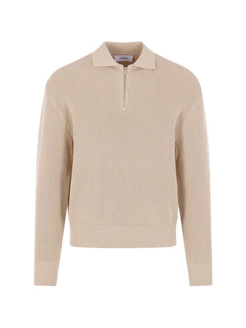 Men's Ribbed Knit Half-Zip Sweater - Size M