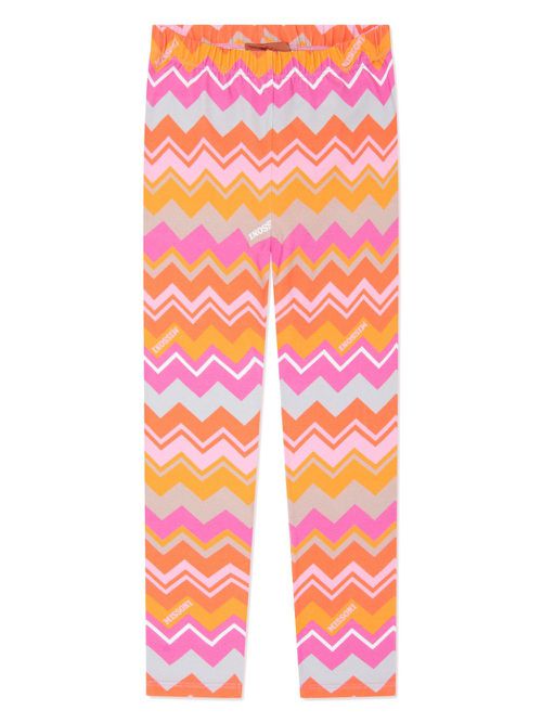 Zigzag-print leggings - Orange